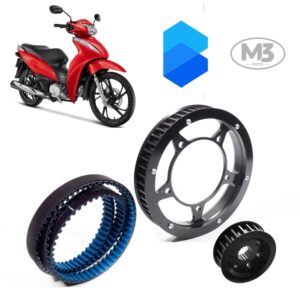 Kit Transmissão Correia Dentada - Honda Biz100/125/125i/ POP100 (exceto 110i e 125i moderna) - Imagem 5