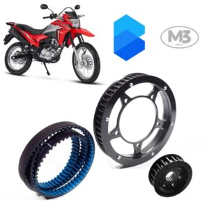 Kit Transmissão Correia Dentada - Honda NXR 160 / Bros 160 - Até ano 2024